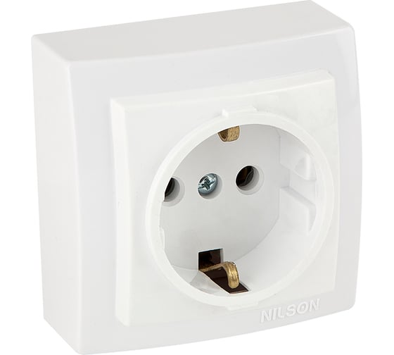 Изображение товара Розетка NILSON 1ОП з/к белая Themis naturel 26111017
