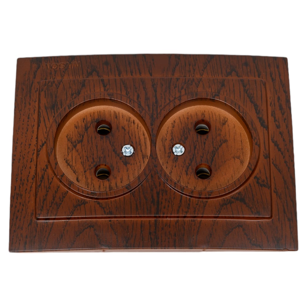 Изображение товара Розетка NILSON 2СП орех Touran wood - качественная силовая розетка