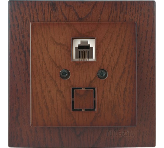 Изображение товара Розетка NILSON 1СП телефонная RJ11 орех Touran wood 24271040