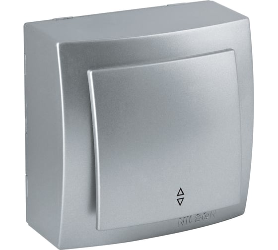 Изображение товара Выключатель NILSON 1ОП проходной серебро Themis metallic 26131007