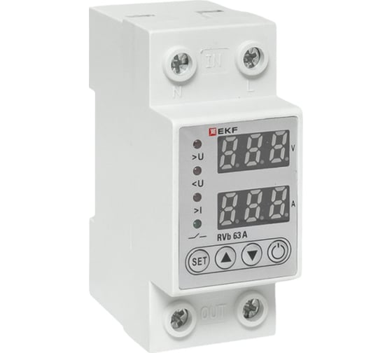 Изображение товара Реле напряжения и тока EKF с дисплеем RVb 63A rvb-m63a