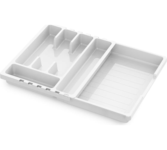 Изображение товара Лоток для столовых приборов Martika Смарт раздвижной белый С424БЕЛ