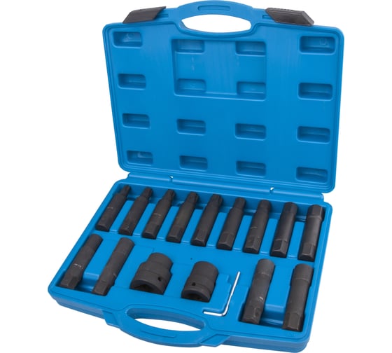 Изображение товара Набор головок-вставок ударных (16 предметов; TORX,HEX,E-тип; 3/4DR, 1DR) AV Steel AV-740016