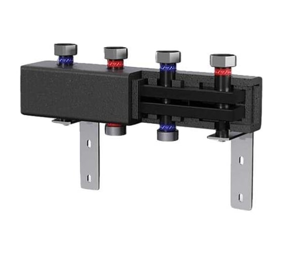 Изображение товара Стальной коллектор Hoobs 4 выхода, 1 1/2", с креплениями и накидными гайками, чугун, длина 1050 мм HB-CDF70/125-4