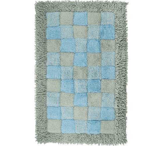 Изображение товара Коврик для ванной Fora Шахматы одинарный, голубой, 60х100cm 1845-1 100BL