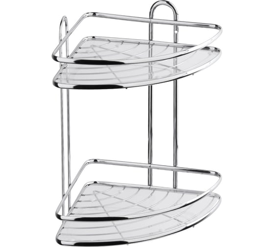 Изображение товара Полка для ванной комнаты и кухни Fora Floria угловая, двойная, 258х258х335 FOR-2006