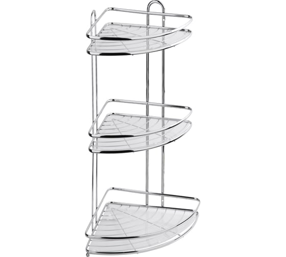 Изображение товара Полка для ванной комнаты и кухни Fora Floria угловая, тройная FOR-2004