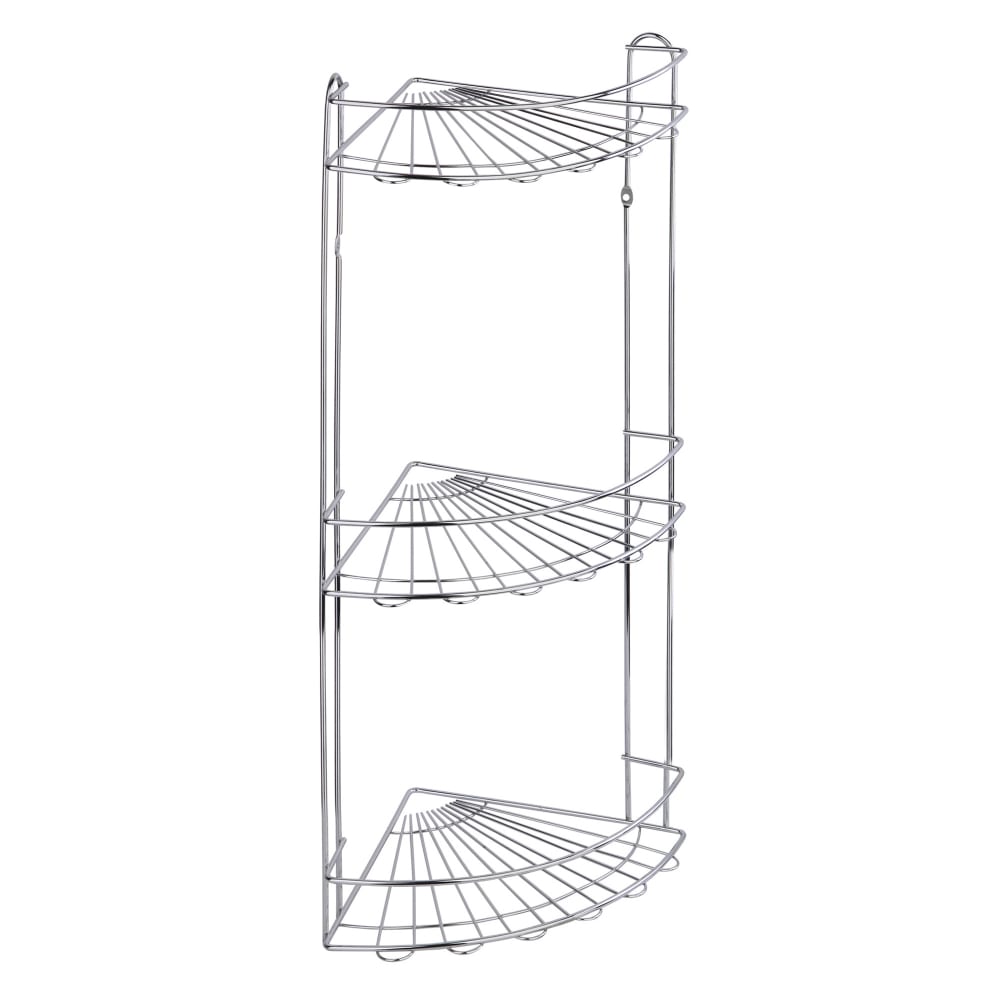 фото Полка для ванной комнаты и кухни fora romia угловая, тройная kor-2010
