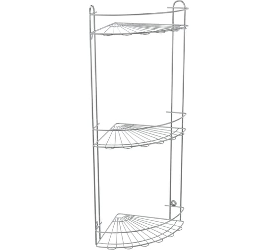 Изображение товара Полка для ванной комнаты и кухни Fora Romia угловая, тройная KOR-2010