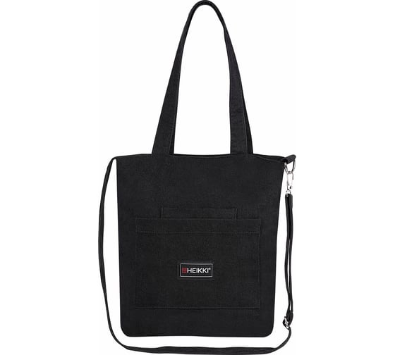Изображение товара Сумка шоппер HEIKKI Velvet (ХЕЙКИ), вельвет, карманы, 35x32 см, черный, 272437