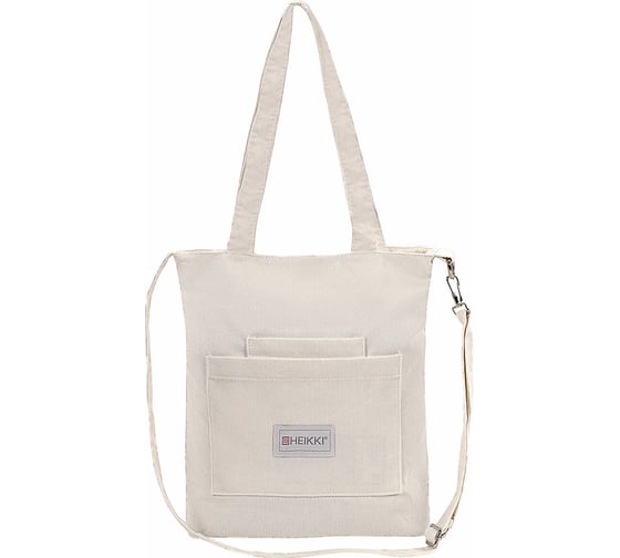 Изображение товара Сумка шоппер HEIKKI Velvet (ХЕЙКИ), вельвет, карманы, 35x32 см, бежевый, 272438