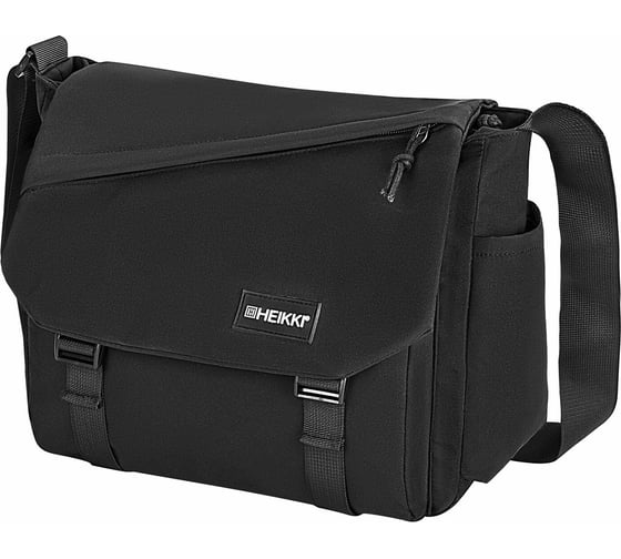 Изображение товара Сумка на плечо HEIKKI большая Stream два отделения, боковые карманы, А4, черная, 26x32x11 см, 272641