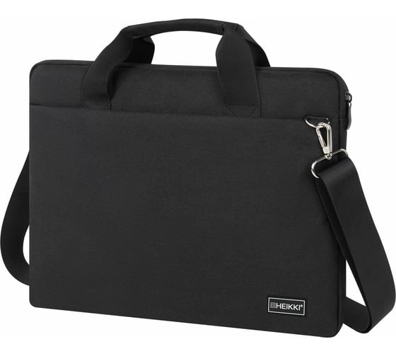 Изображение товара Сумка портфель HEIKKI Profitable с отделением для ноутбука 14", багаж лента, черная, 26x36x3 см, 272598