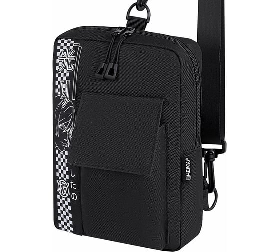 Изображение товара Сумка на плечо HEIKKI Torrent с карманом, Anime face, черная, 25x18x3 см, 272637