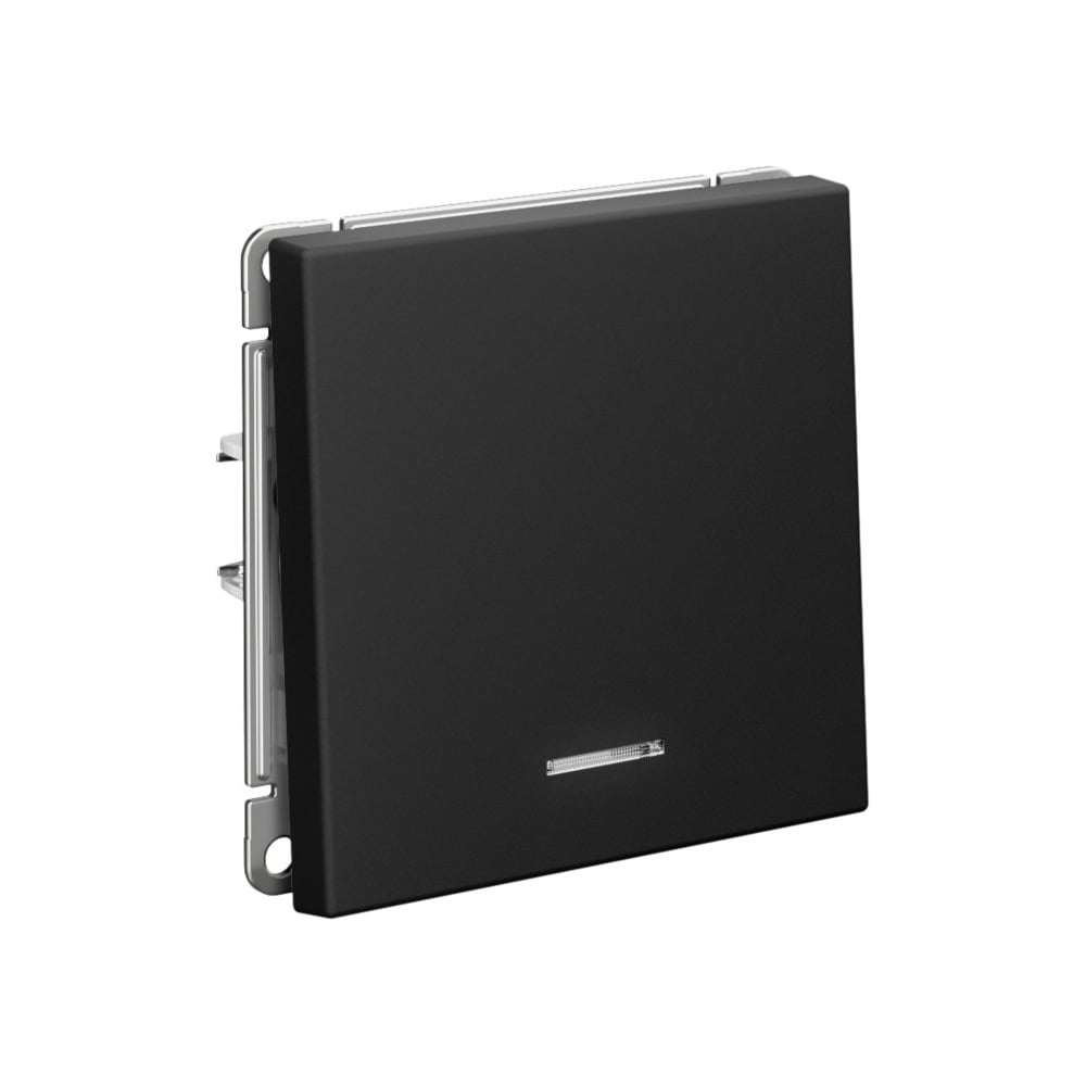 Изображение товара Выключатель 1-клавишный Systeme Electric ArtGallery Карбон с подсветкой, сх.1а, 10АХ, механизм GAL001013