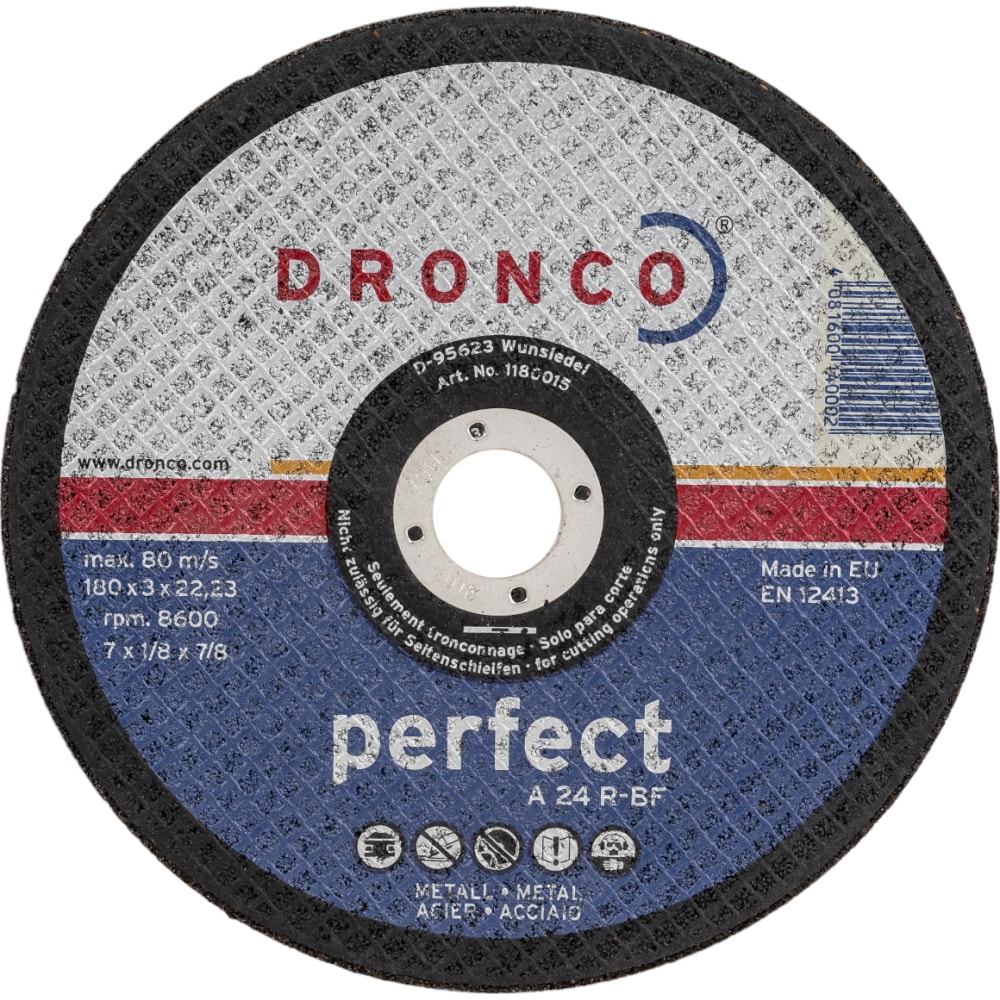 Диск отрезной по металлу DRONCO отрезной диск по нержавейке dronco