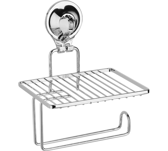Изображение товара Держатель для туалетной бумаги Fora TRIUMF с полочкой, на присоске T002