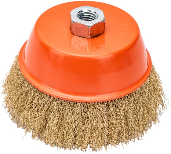 Изображение товара Щетка-крацовка чашка (125 мм; М14; латунированная проволока 0.3 мм) Pobedit 2127125