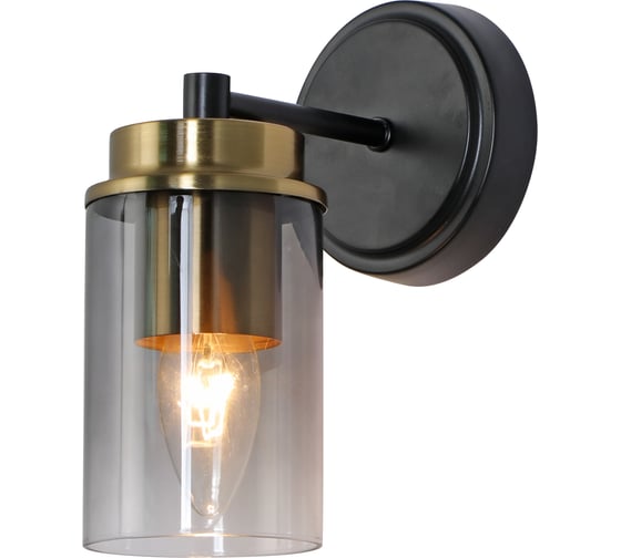 Изображение товара Настенный светильник, Schaffner бра, Milizia 3485-1W, цвет черный/бронза, мощность 40 Вт. Площадь освещения до 4м2 Milizia 3485-1W BK+CU