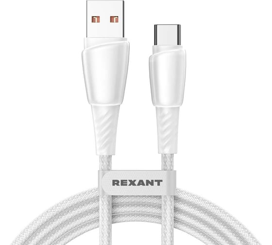 Изображение товара Кабель REXANT USB-A – Type-C, 5А, 100Вт, 1м, белый 18-7067