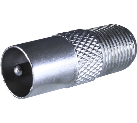 Изображение товара Переходник OXION F гнездо-TV штекер металлический, пакет 100 шт., арт. OX-ADPF003PB