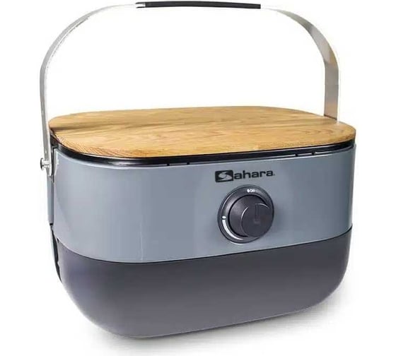 Изображение товара Портативный газовый мини гриль-барбекю Sahara Grey с плечевым ремнем для переноски Mini BBQ -Grey 5391535340378