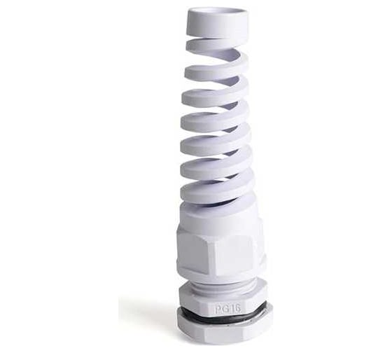 Изображение товара Сальники типа влагозащищенные HLT PG-R 16 с гибким отводом d=10-14мм IP68 -белый (в 1 уп 100 шт) 083-12-005