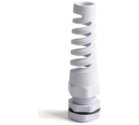 Изображение товара Сальники типа влагозащищенные HLT PG-R 11 с гибким отводом d=5-10мм IP68 -белый (в 1уп 100 шт) 083-12-003