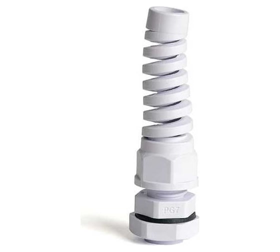 Изображение товара Сальники типа влагозащищенные HLT PG-R 7 с гибким отводом d=3-6.5мм IP68 -белый (в 1 уп 100 шт) 083-12-001