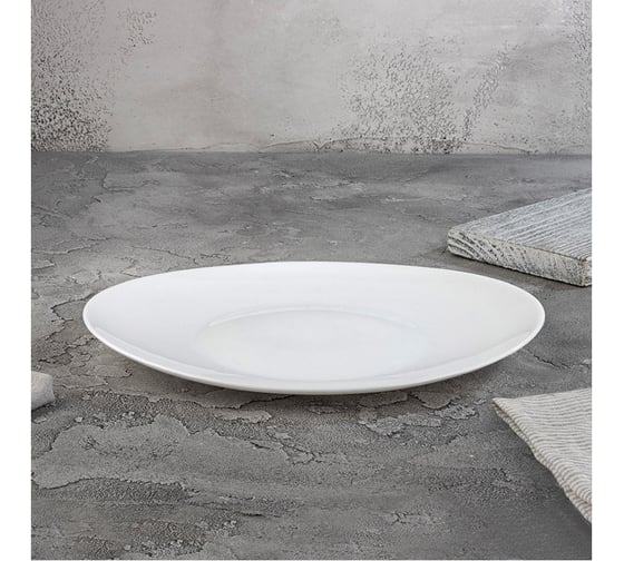Изображение товара Столовая тарелка Mallony Al Dente, 26.5x22.5x2.3 см, из опалового стекла 107081