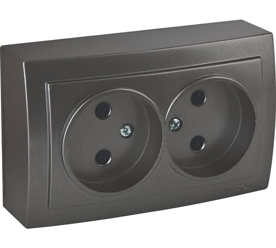 Изображение товара Розетка NILSON 2ОП антрацит Themis metallic 26161024