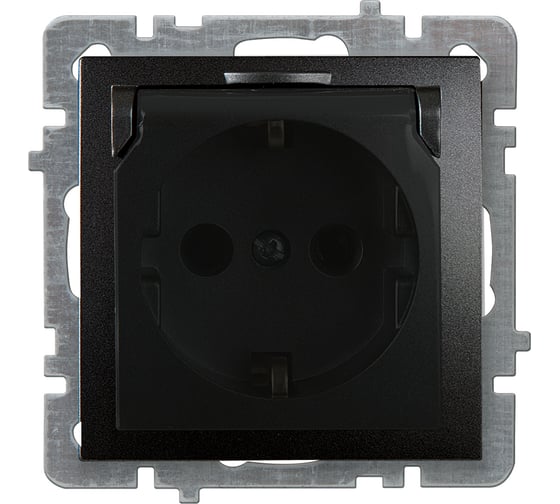 Изображение товара Механизм розетки NILSON 1СП з/к с крышкой черный Touran/Alegra 24220418