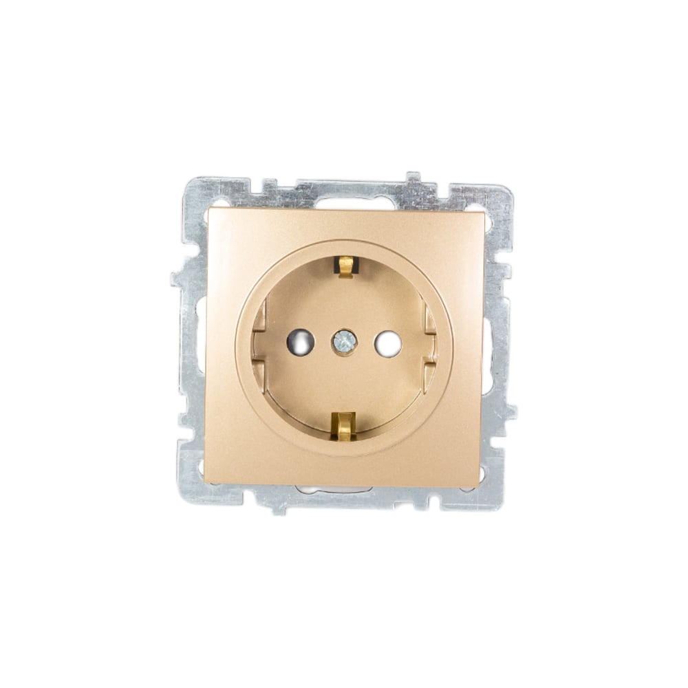 Изображение товара Механизм розетки NILSON 1СП з/к золото с шторкой Touran/Alegra metallic