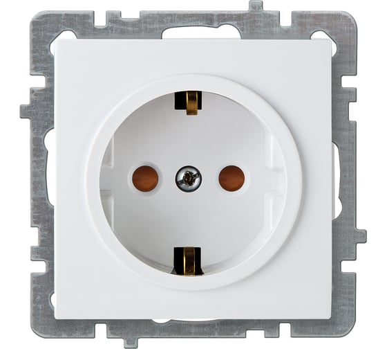 Изображение товара Розетка Nilson 1-местн. СУ с заз. конт. с защитной шторкой, TOURAN-ALEGRA-THOR, белый 24110419