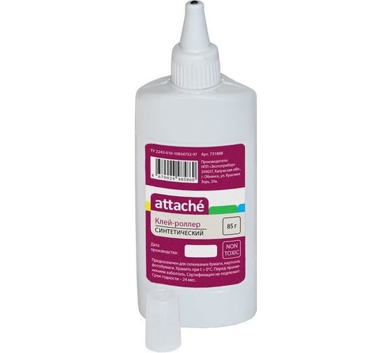 Изображение товара Синтетический канцелярский клей Attache 85 мл, металлический роллер 731888