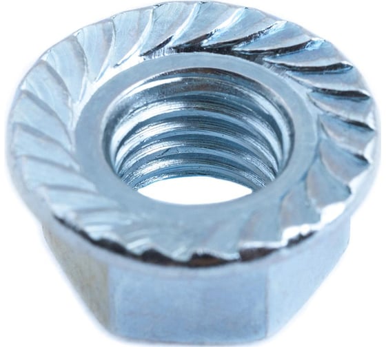 Изображение товара Гайка с фланцем DIN 6923 Стройбат М22 белый цинк 345370