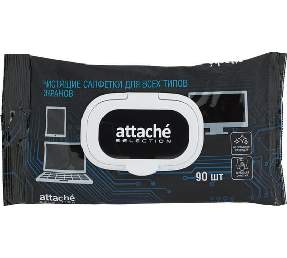 Изображение товара Чистящие салфетки Attache Selection с клапаном, 90 шт 1063713