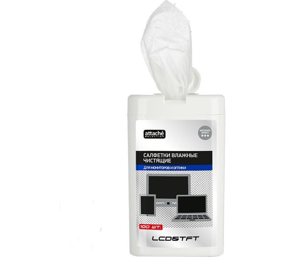 Изображение товара Салфетки Attache Selection в тубе для экранов 100 штук 131649