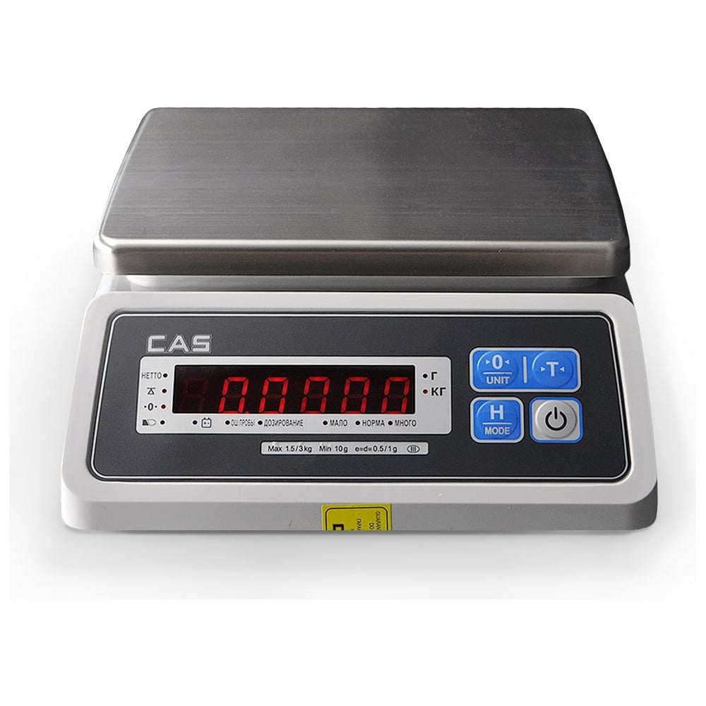 Изображение товара Весы CAS SWN-6EW профессиональные электронные фасовочные 6 кг пылевлагозащитные