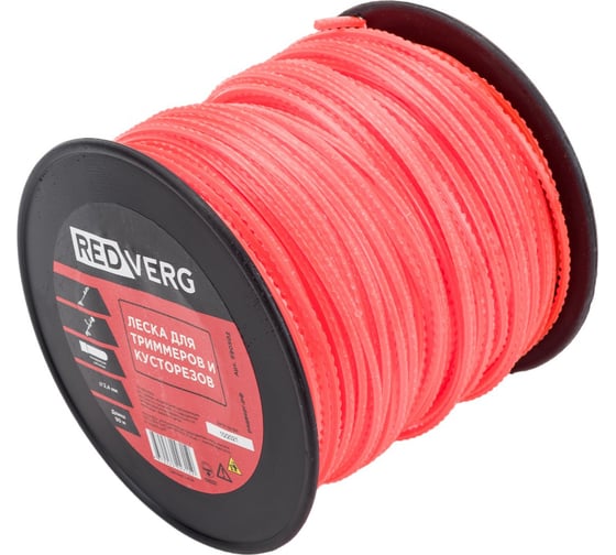 Изображение товара Леска (2.4 мм; 90 м; зубчатый квадрат) для триммера REDVERG 6655275