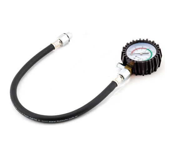 Изображение товара Гибкий компрессометр TopAuto манометр в резиновом чехле, пластиковый кейс 11317