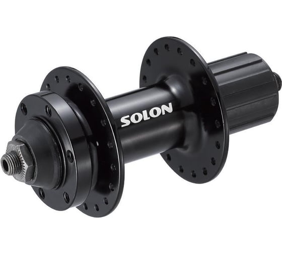 Изображение товара Втулка передняя SOLON DH802R 36H DISC M10 135 мм, эксцентрик, черная, крепление IS6, под кассету HQ-0015341