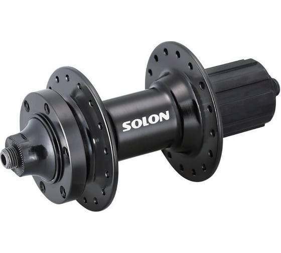 Изображение товара Втулка передняя SOLON DH901YR 36H DISC M10 135 мм, эксцентрик, черная, крепление IS6, 2 промподшипника, под кассету 8/9 HQ-0015343