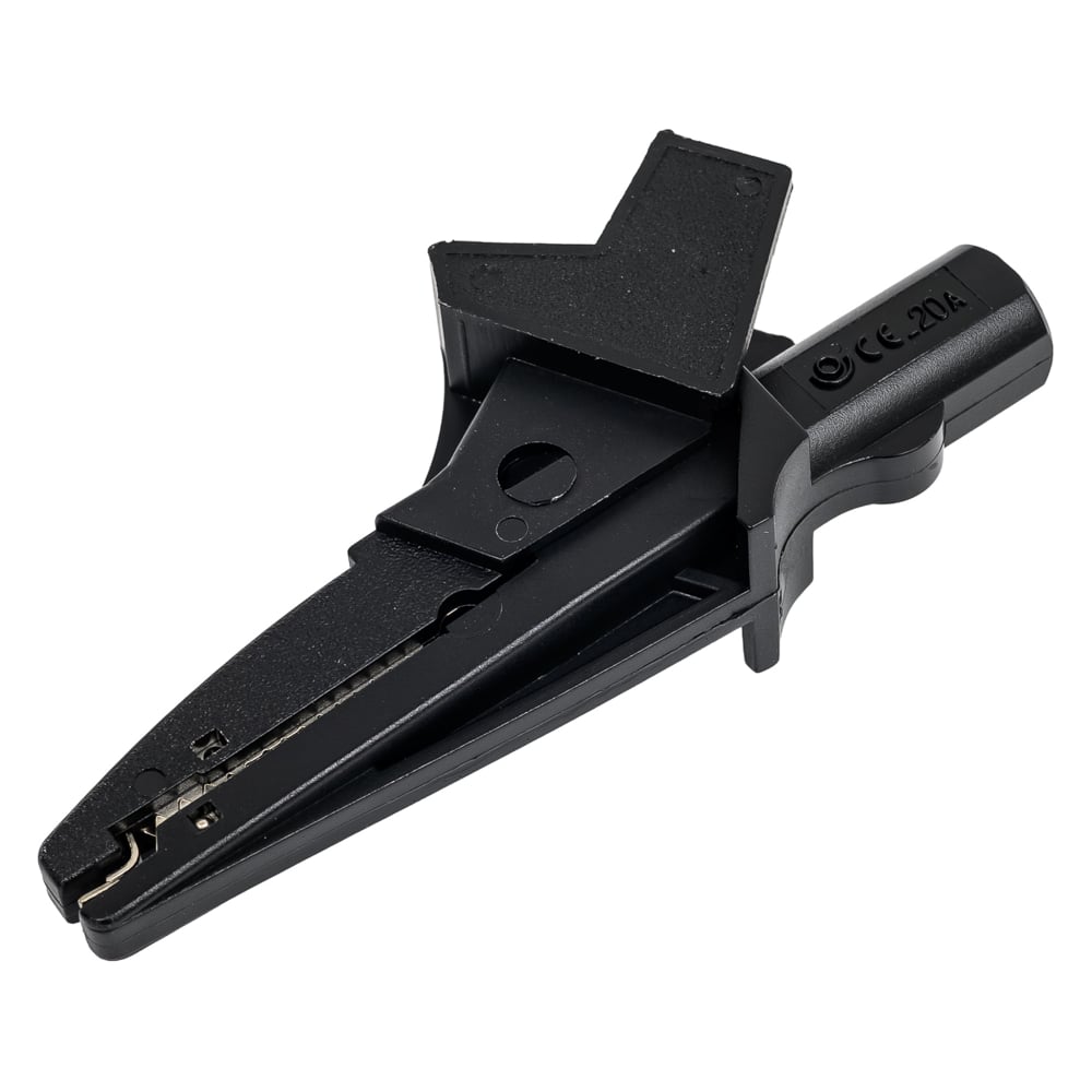 Изображение товара Изолированный зажим крокодил SONEL K01 черный 91 мм 20 А для электромонтажных работ