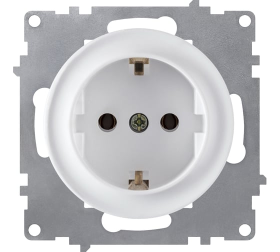 Изображение товара Розетка с заземлением OneKeyElectro, винтовые контакты, цвет белый 1E10201300 2172765