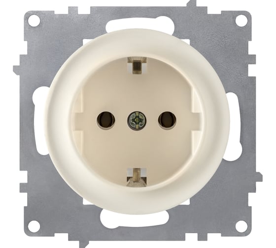 Изображение товара Розетка с заземлением OneKeyElectro винтовые контакты, цвет бежевый 1E10201301 2172788