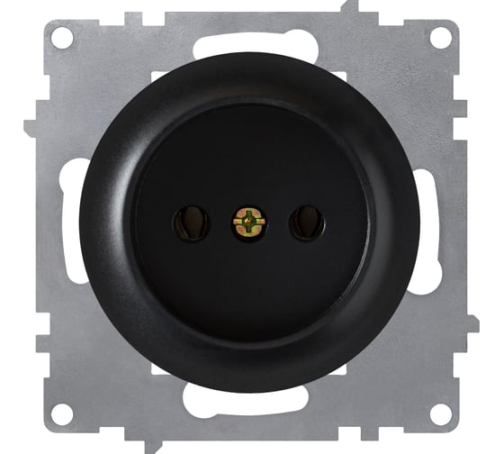 Изображение товара Розетка без заземления OneKeyElectro винтовые контакты, цвет чёрный 1E10301303 2172812