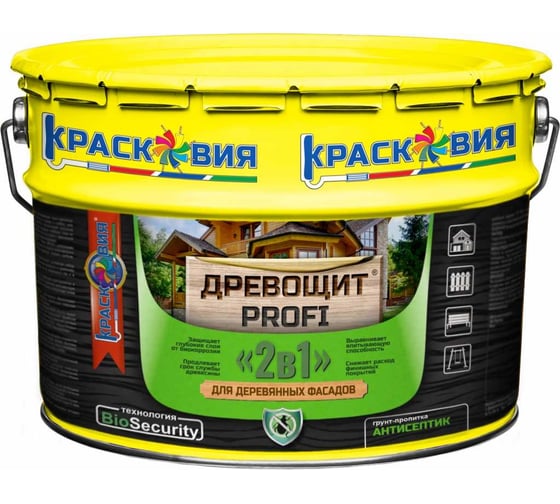 Изображение товара Грунт-пропитка с защитой от плесени и грибка Красковия Древощит PROFI "2в1" бесцветный 8 кг ER-00004668