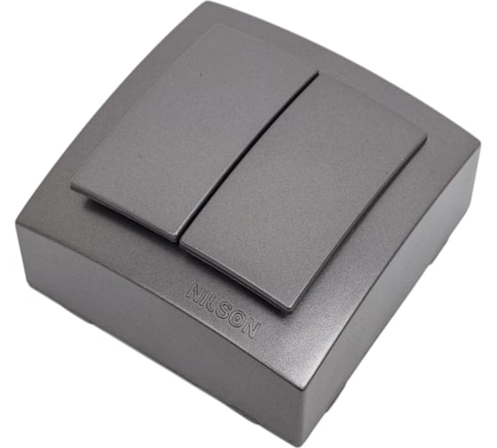 Изображение товара Выключатель NILSON 2ОП антрацит Themis metallic 26161003