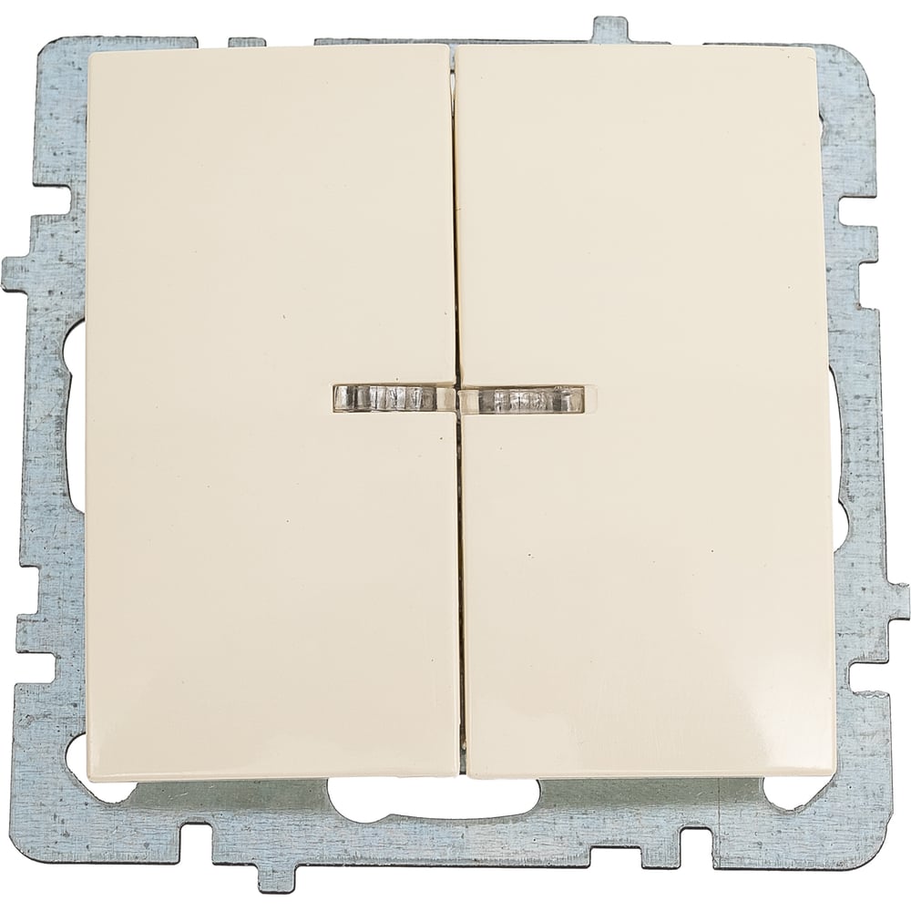 Изображение товара Выключатель Nilson TOURAN-ALEGRA-THOR с подсветкой кремовый 2-кл.